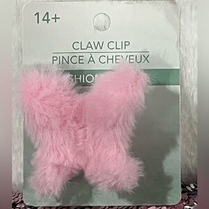 Pink Fuzzy Claw Clip for Kids or Adults